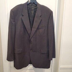 Lauren Ralph Lauren 50L Black Pinstripe Wool Suit Coat Blazer Jacket
